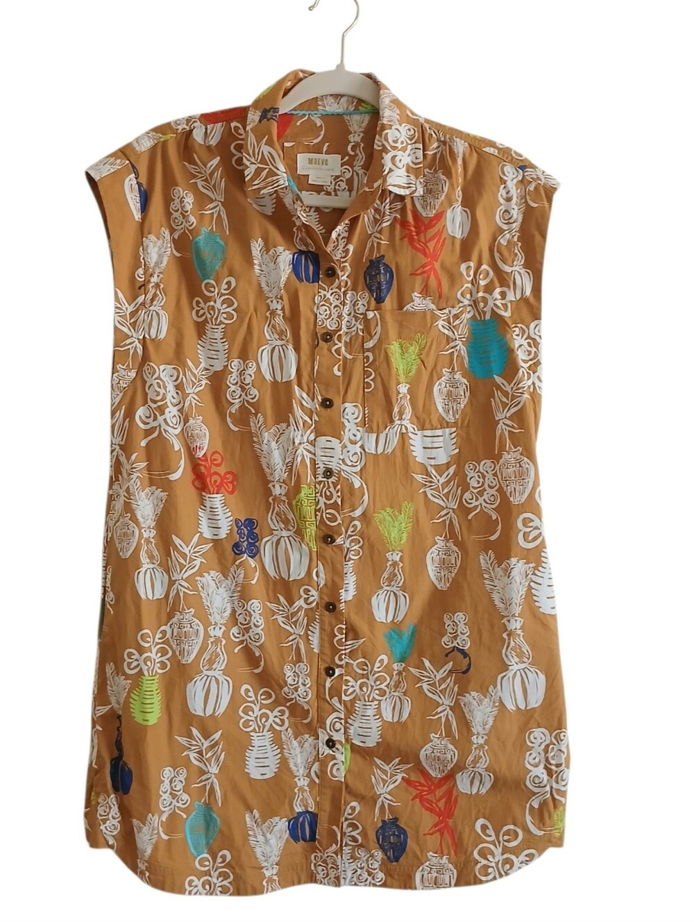MAEVE Anthropologie 100% Cotton Boxy Shirt Dress Women's XSP Pockets Comfy